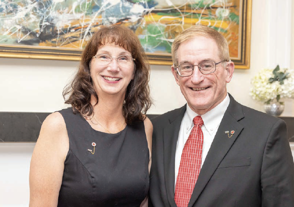 Members of The 1893 Society enjoyed a private reception held at the President&rsquo;s Residence, One College Circle, on Sept. 12, 2025. Pictured are 1893 Society Members Audrey and Jeffrey Weber.