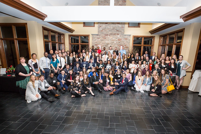 A group photo of student scholarship recipients at the 11th Annual Scholarship Dinner.