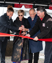 University representatives cut the ribbon at the Creekview Park dedication.